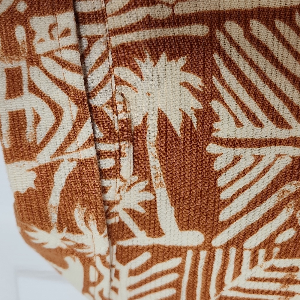 Timberland Hawaiian print button up shirt light orange brown large - Picture 8 of 9